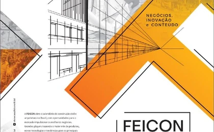 Peça de divulgação da Feicon 2024, ponto de partida da identidade