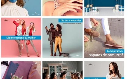 Grade de campanhas temáticas da Lavanderia Wash nas redes sociais
